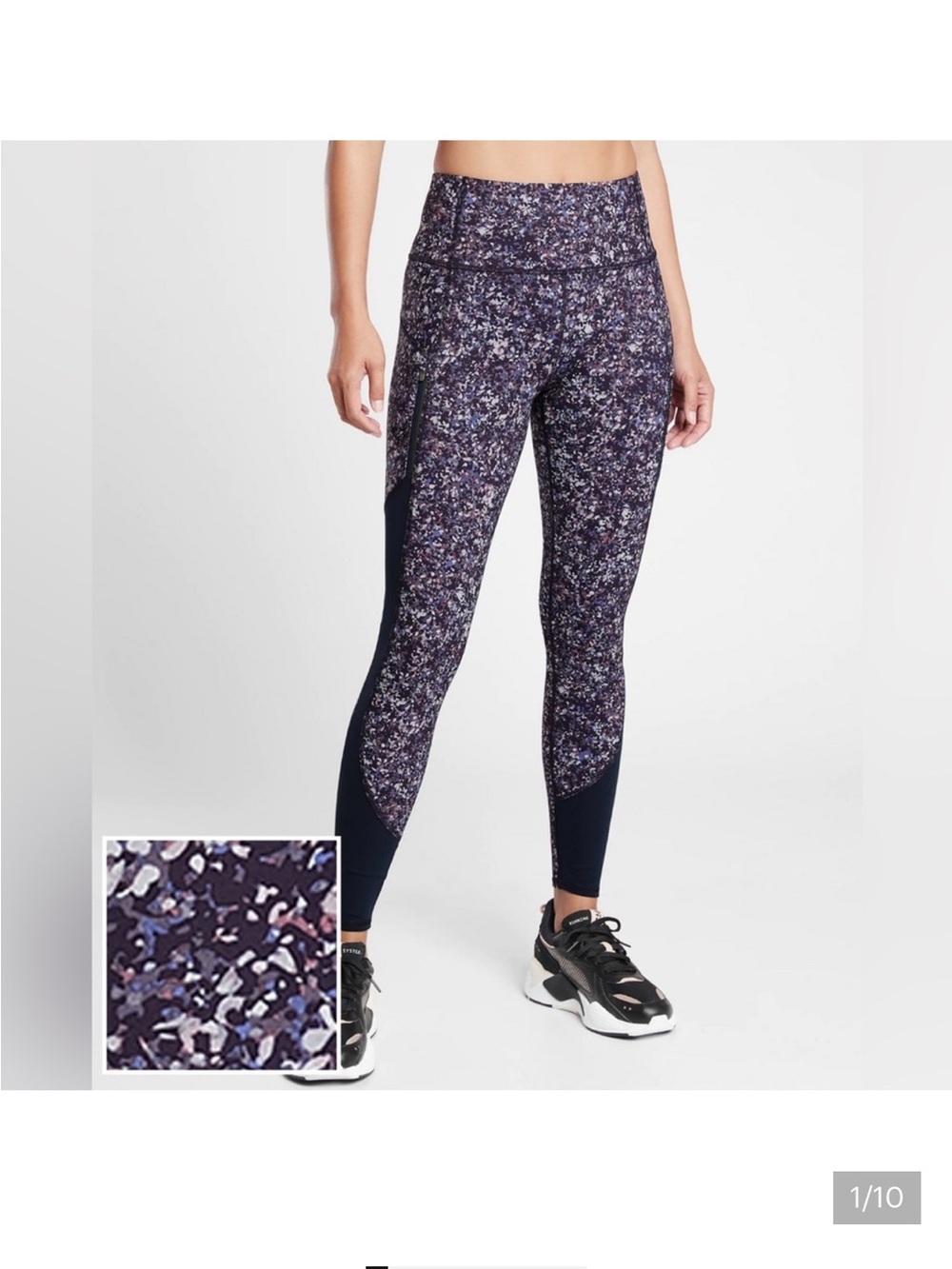 Athleta Rainier Printed Tight Leggings In Sandstone Medium- EUC
